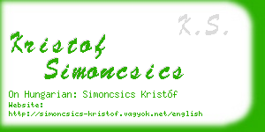 kristof simoncsics business card