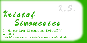 kristof simoncsics business card